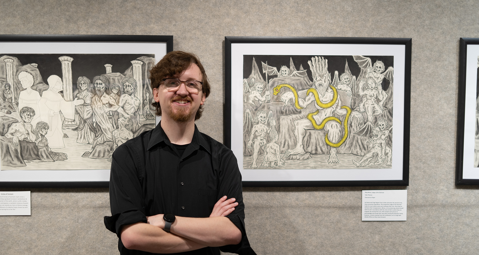 Tyler Pierson with his art