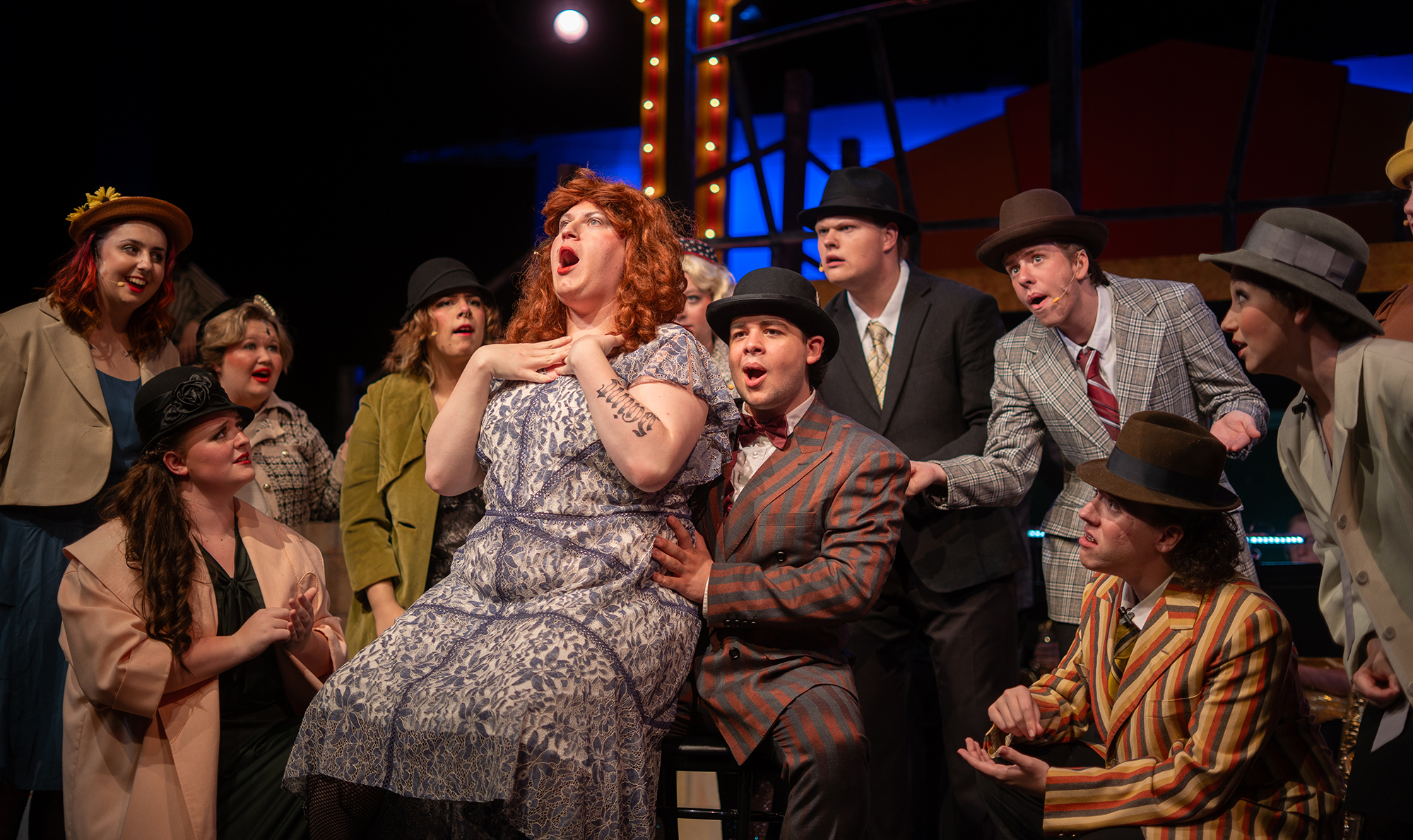 Performers on stage at The Little Theatre