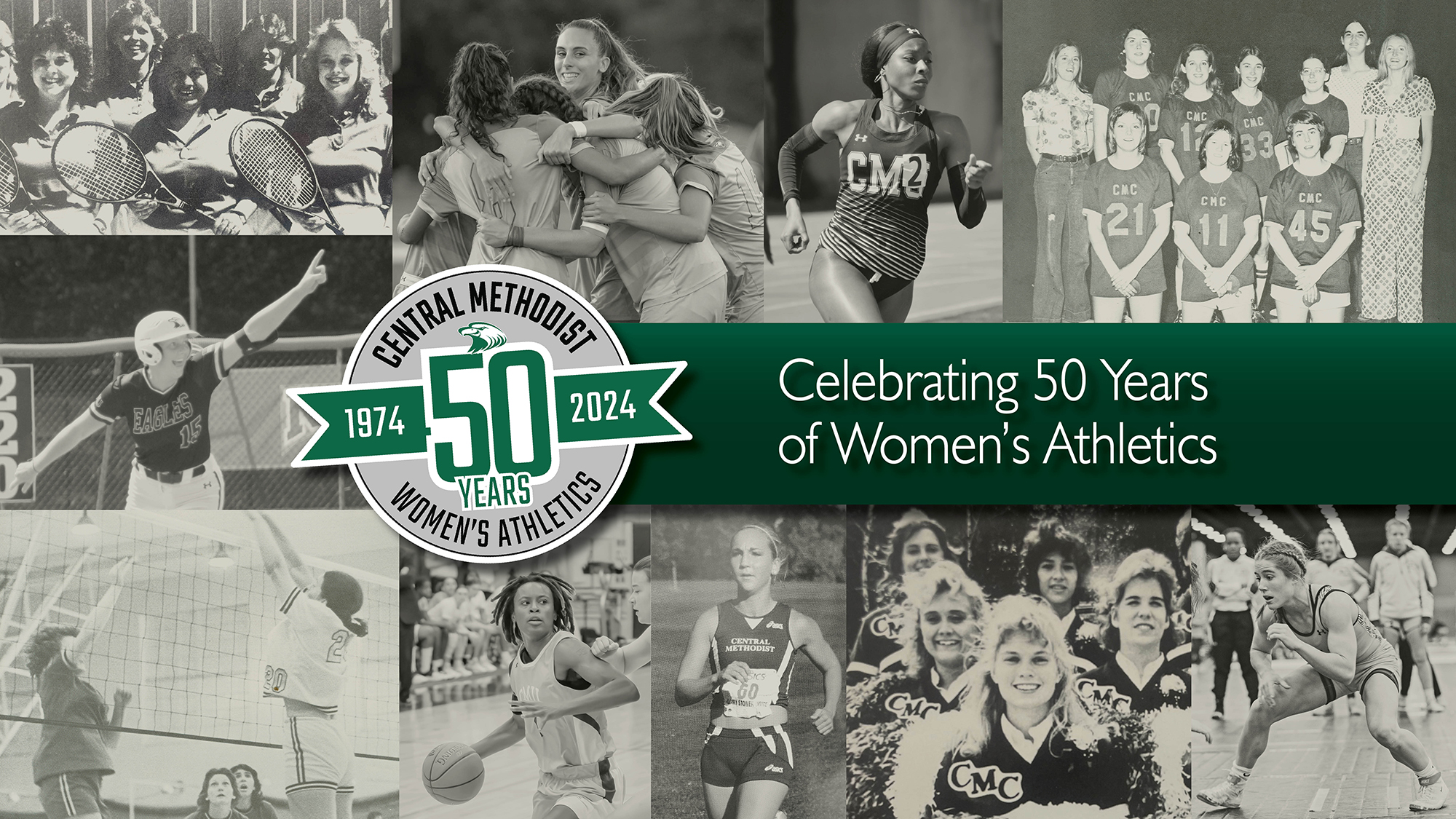 CMU 50 Years of Women's Athletics logo