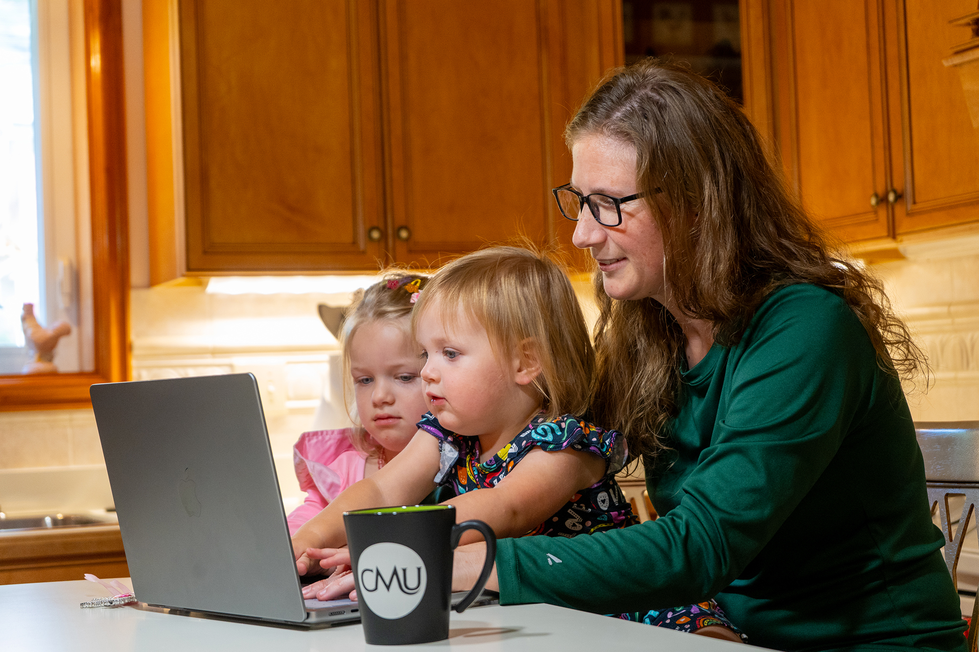 MBA student studying at home