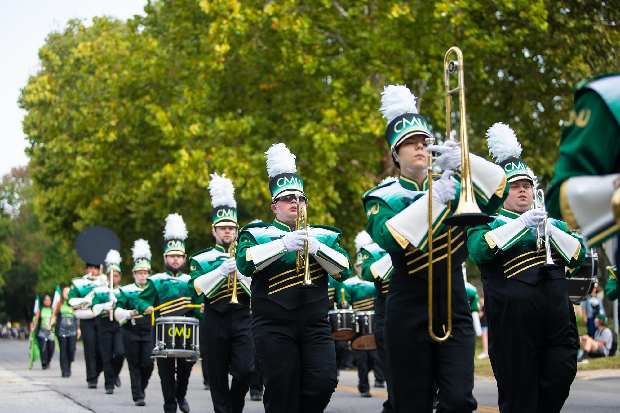 CMU marching band at 2021 Band Day