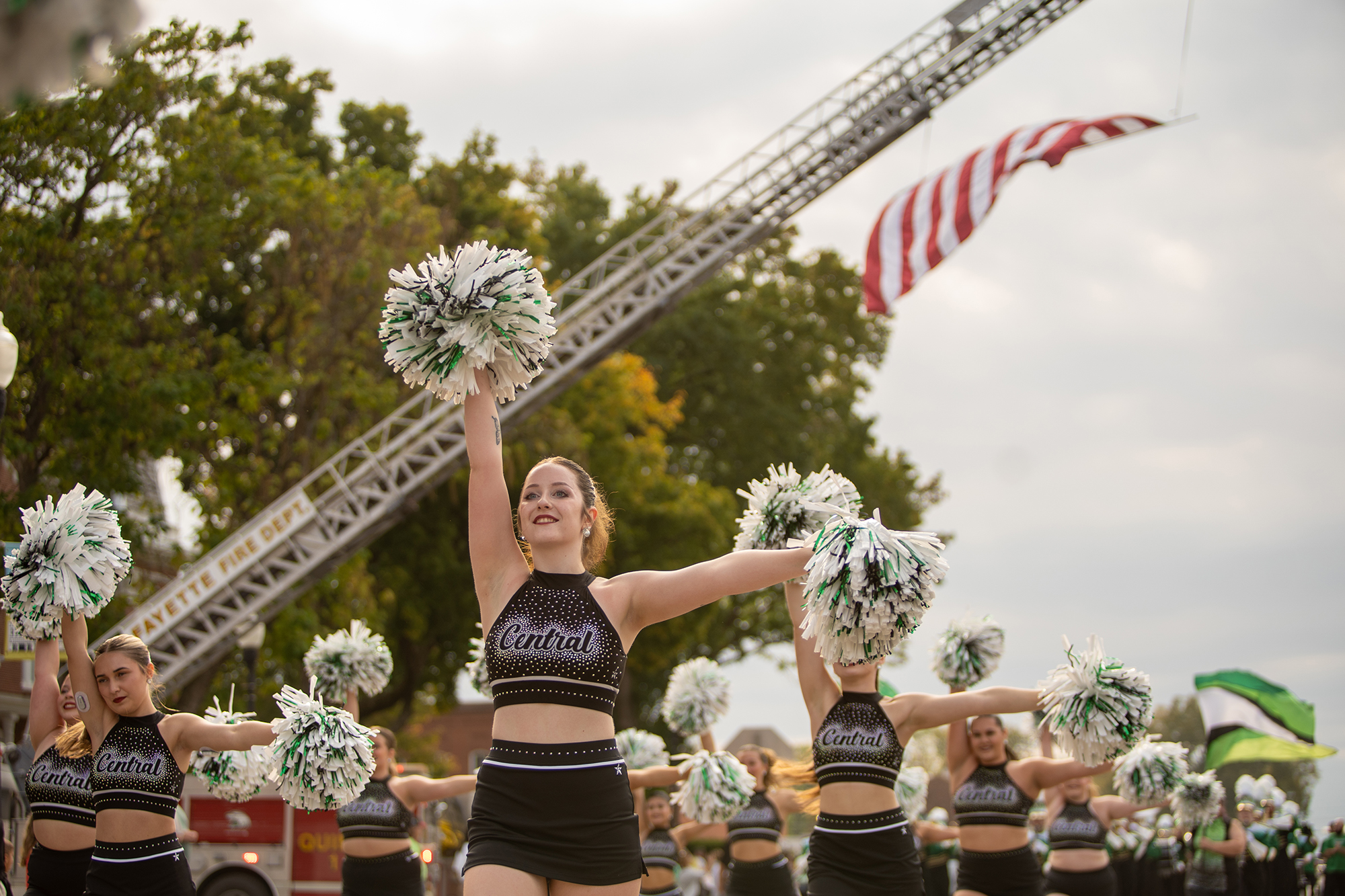 Cheerleaders in Homecoming Parade