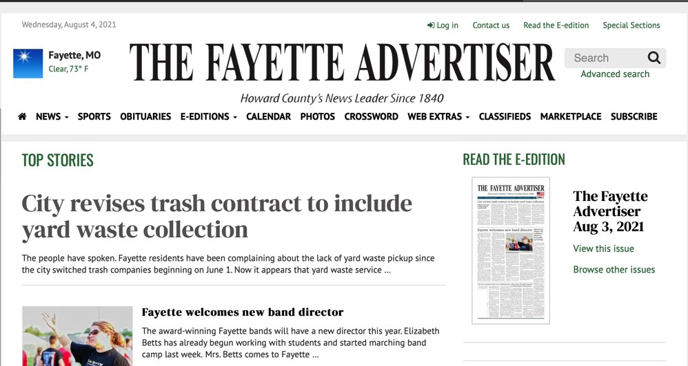 Fayette Advertiser Online Edition